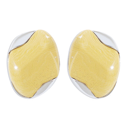 Wholesale Jewelry Modern Style Sweet Simple Style Geometric Alloy Resin Ear Studs