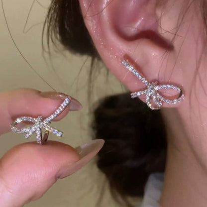 1 Pair Fairy Style Elegant Star Butterfly Bow Knot Plating Inlay Alloy Zircon Ear Studs