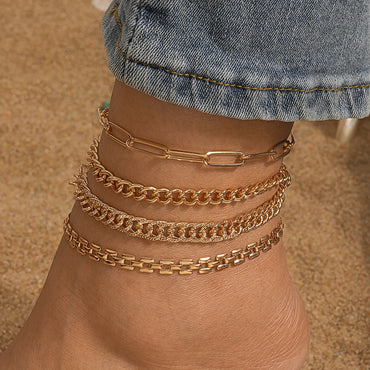 Simple Style Classic Style Solid Color Zinc Alloy Women's Anklet