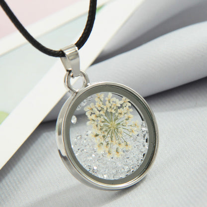 Simple Style Flower Alloy Glass Women's Pendant Necklace