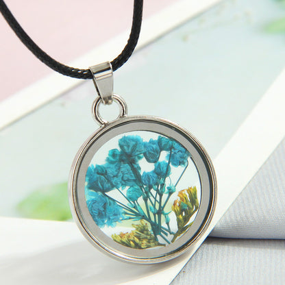 Simple Style Flower Alloy Glass Women's Pendant Necklace