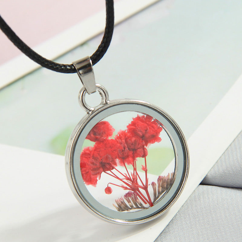 Simple Style Flower Alloy Glass Women's Pendant Necklace