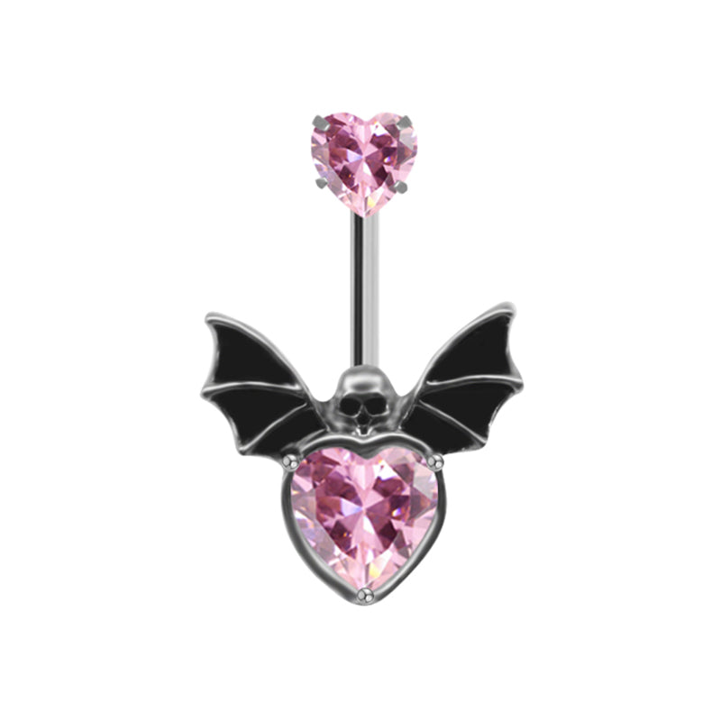 Ig Style Star Bat Bow Knot Stainless Steel Copper Plating Inlay Rhinestones Zircon White Gold Plated Gold Plated Belly Ring