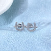 1 Pair Elegant Solid Color Plating Inlay Sterling Silver Zircon Ear Studs