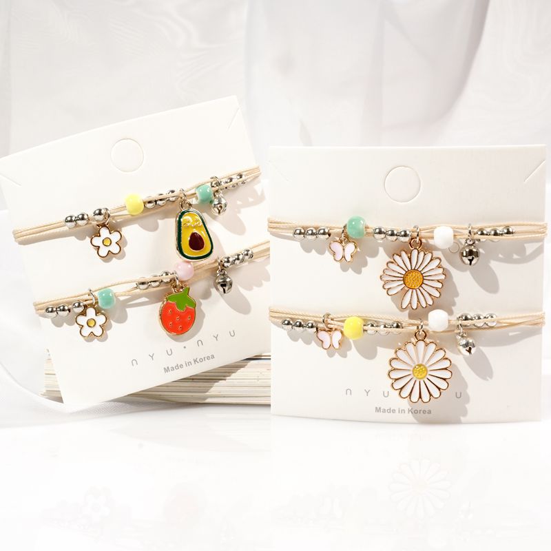 Simple Style Fruit Alloy Flowers Bracelets