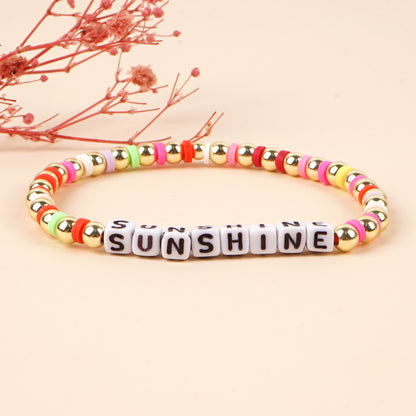 Simple Style Classic Style Letter Artificial Crystal Wholesale Bracelets