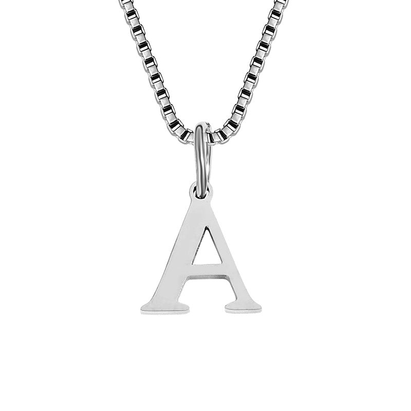 Vintage Style Letter Stainless Steel Plating Pendant Necklace