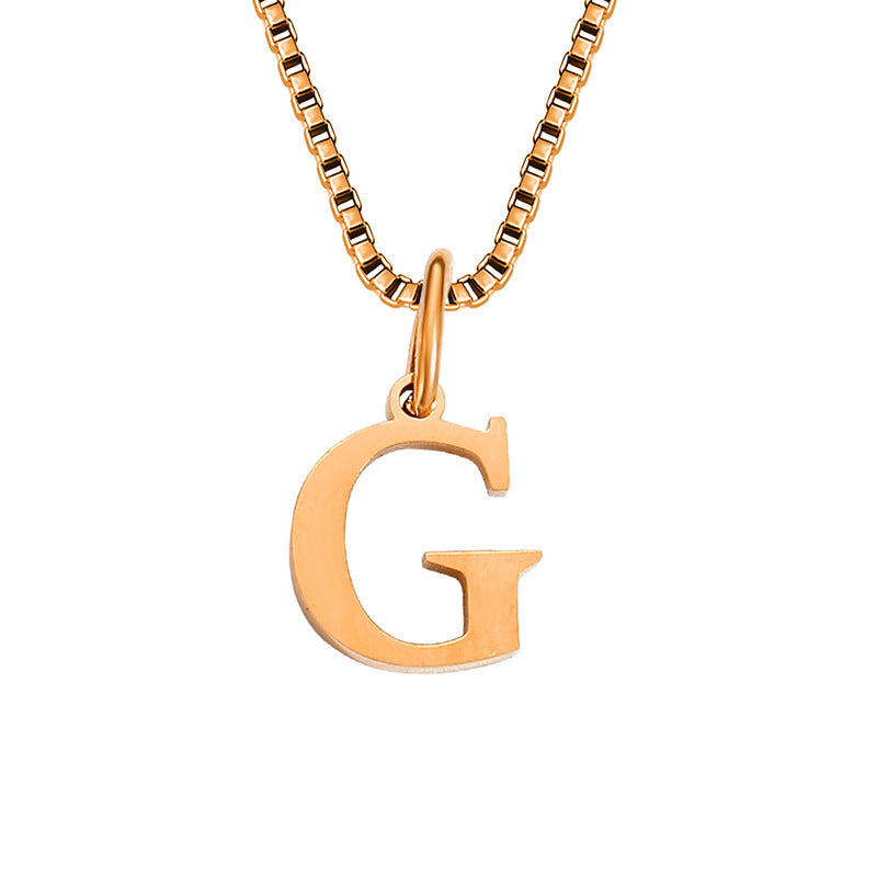 Vintage Style Letter Stainless Steel Plating Pendant Necklace