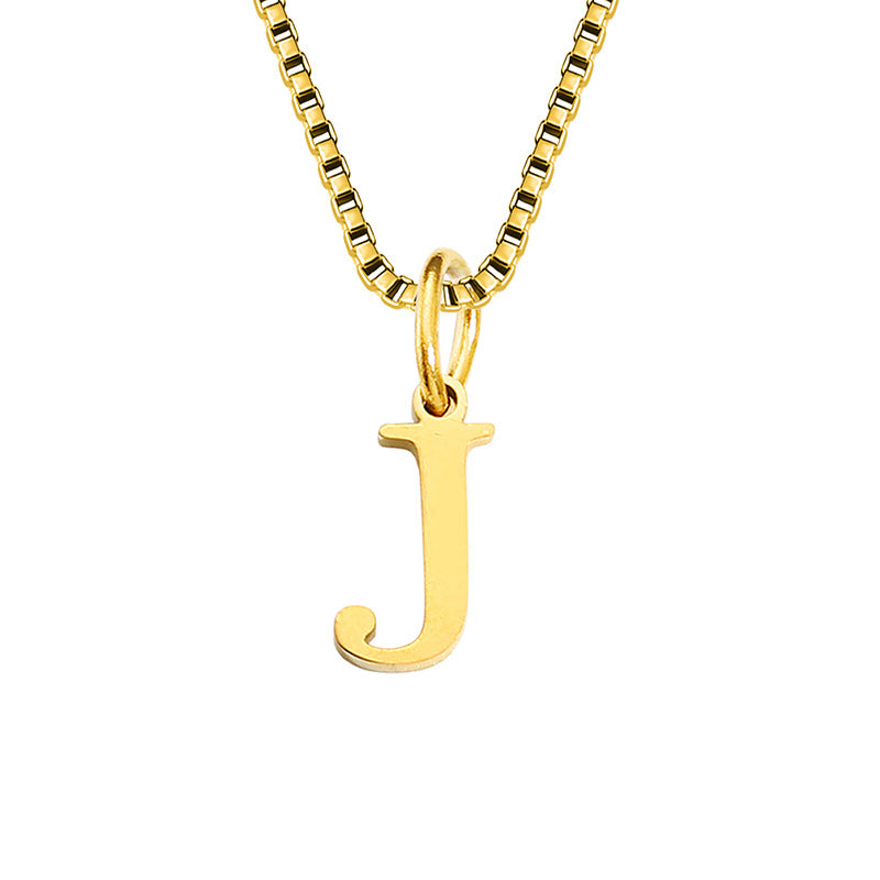 Vintage Style Letter Stainless Steel Plating Pendant Necklace