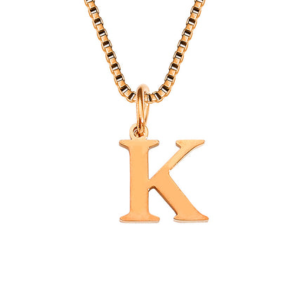 Vintage Style Letter Stainless Steel Plating Pendant Necklace