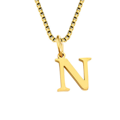 Vintage Style Letter Stainless Steel Plating Pendant Necklace