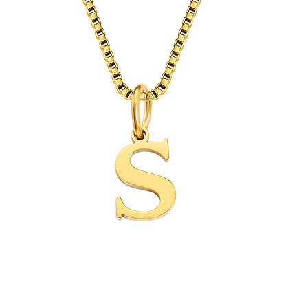 Vintage Style Letter Stainless Steel Plating Pendant Necklace