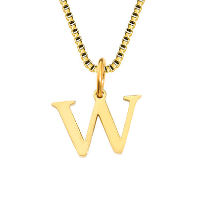 Vintage Style Letter Stainless Steel Plating Pendant Necklace