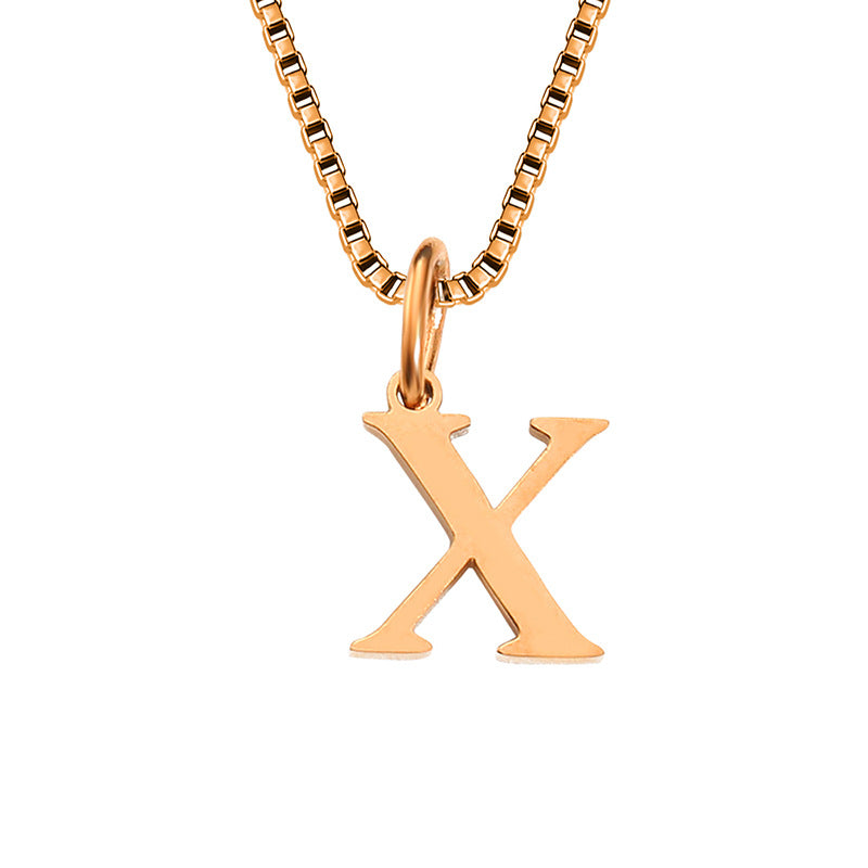 Vintage Style Letter Stainless Steel Plating Pendant Necklace