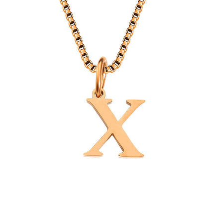 Vintage Style Letter Stainless Steel Plating Pendant Necklace