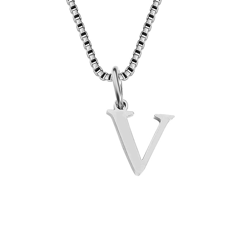 Vintage Style Letter Stainless Steel Plating Pendant Necklace