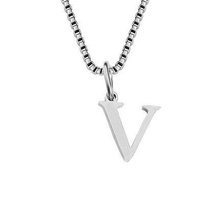 Vintage Style Letter Stainless Steel Plating Pendant Necklace