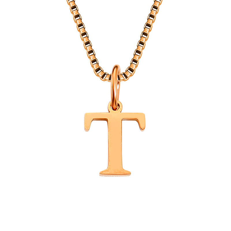 Vintage Style Letter Stainless Steel Plating Pendant Necklace