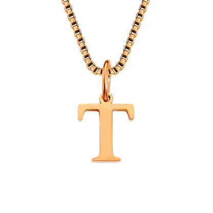 Vintage Style Letter Stainless Steel Plating Pendant Necklace