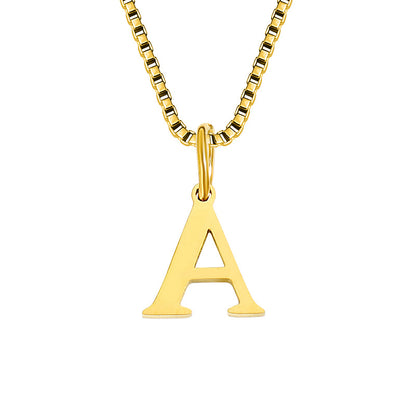 Vintage Style Letter Stainless Steel Plating Pendant Necklace