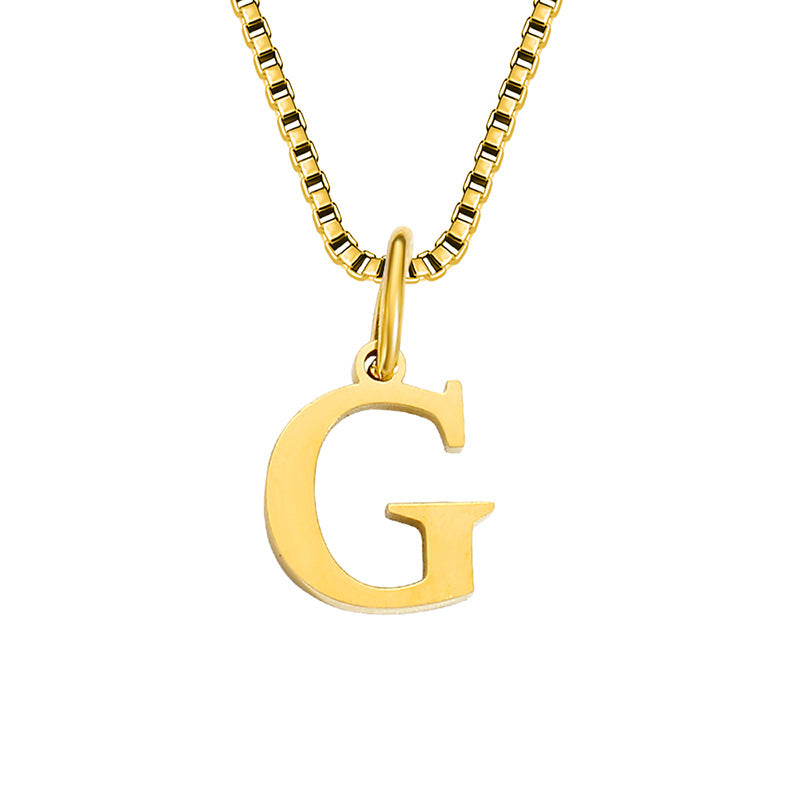 Vintage Style Letter Stainless Steel Plating Pendant Necklace