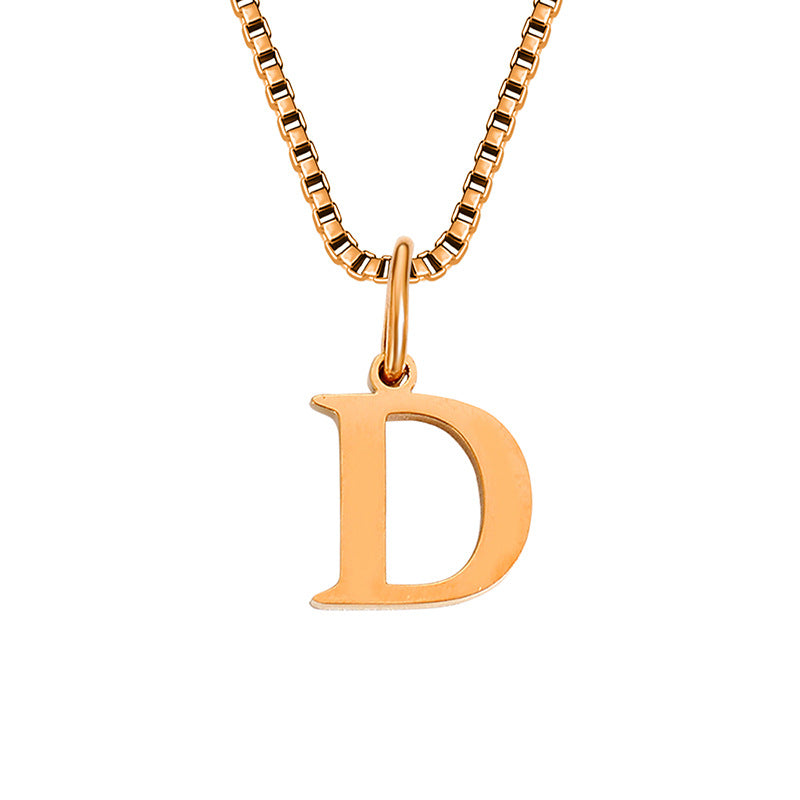 Vintage Style Letter Stainless Steel Plating Pendant Necklace