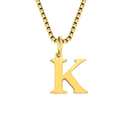 Vintage Style Letter Stainless Steel Plating Pendant Necklace