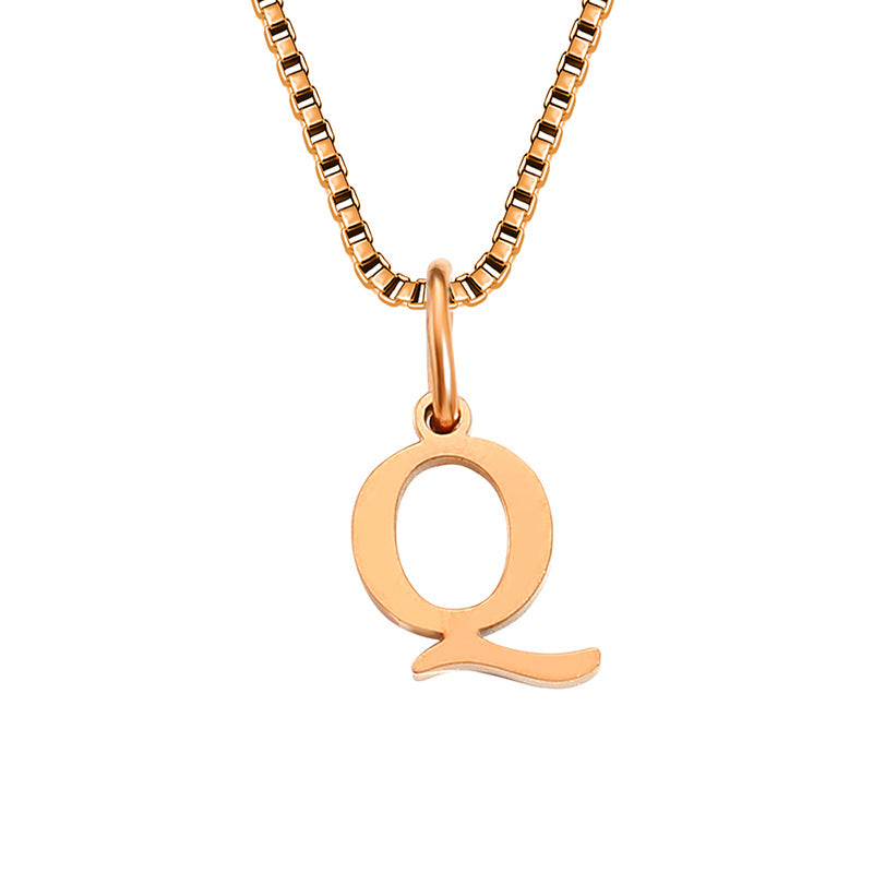 Vintage Style Letter Stainless Steel Plating Pendant Necklace