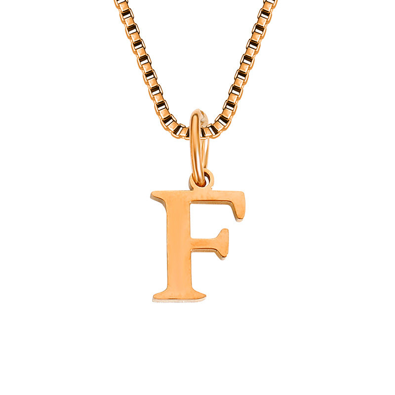 Vintage Style Letter Stainless Steel Plating Pendant Necklace