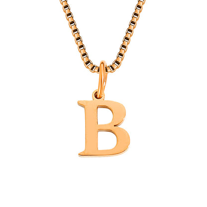 Vintage Style Letter Stainless Steel Plating Pendant Necklace