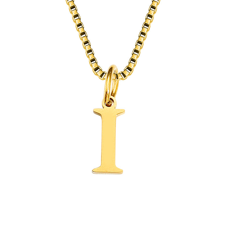 Vintage Style Letter Stainless Steel Plating Pendant Necklace