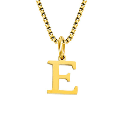 Vintage Style Letter Stainless Steel Plating Pendant Necklace