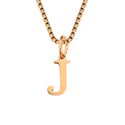 Vintage Style Letter Stainless Steel Plating Pendant Necklace