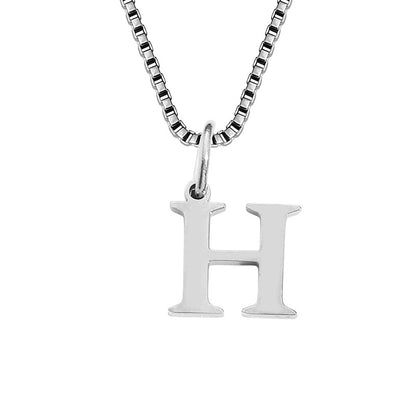 Vintage Style Letter Stainless Steel Plating Pendant Necklace