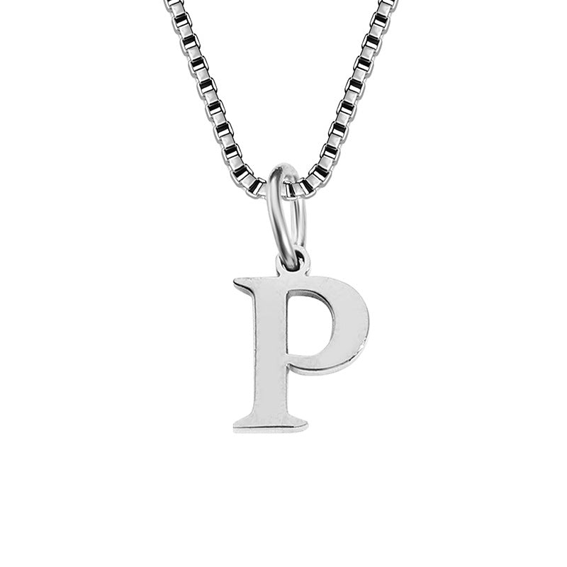 Vintage Style Letter Stainless Steel Plating Pendant Necklace