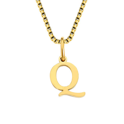 Vintage Style Letter Stainless Steel Plating Pendant Necklace