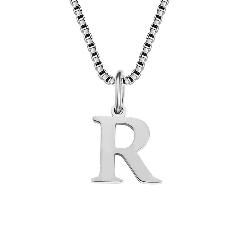 Vintage Style Letter Stainless Steel Plating Pendant Necklace