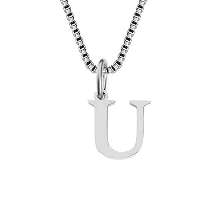 Vintage Style Letter Stainless Steel Plating Pendant Necklace