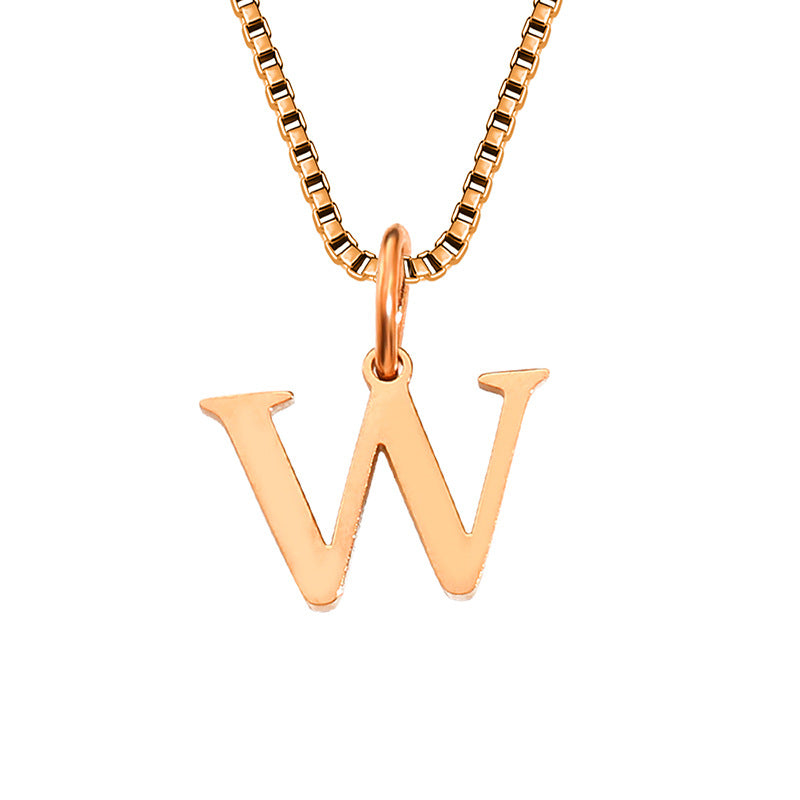 Vintage Style Letter Stainless Steel Plating Pendant Necklace