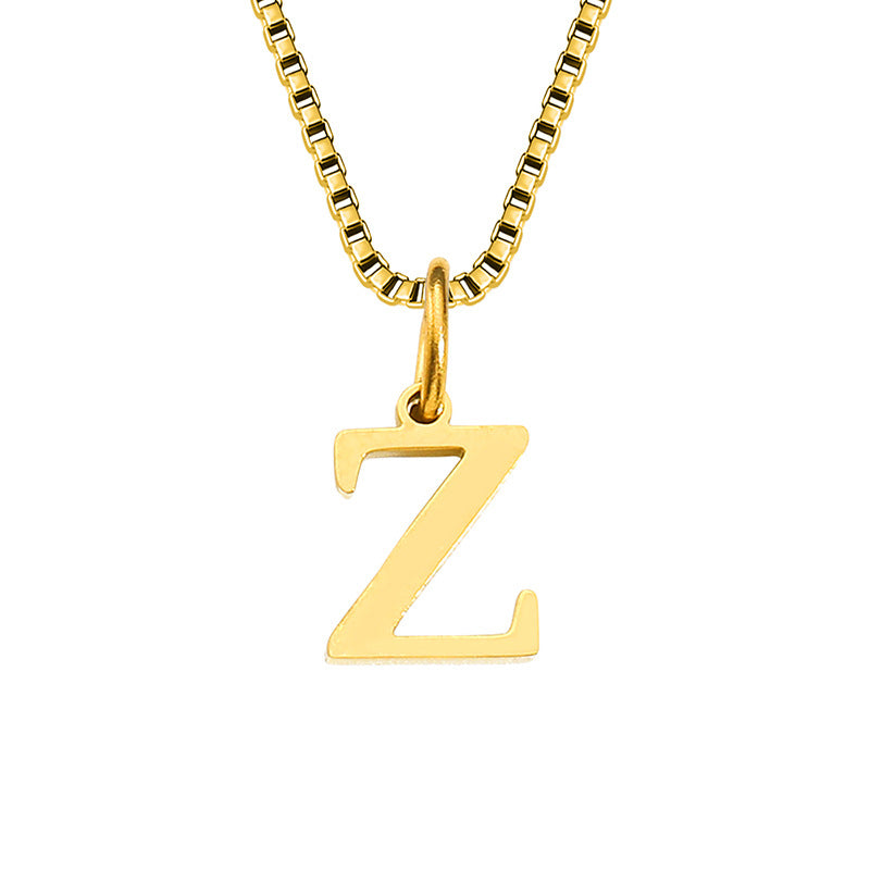 Vintage Style Letter Stainless Steel Plating Pendant Necklace