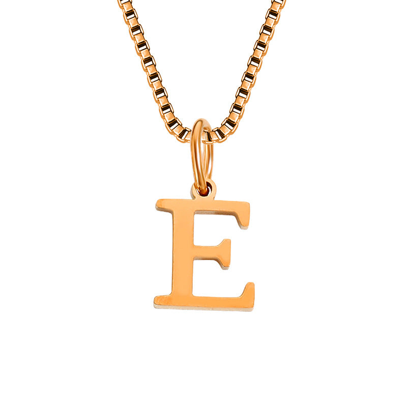 Vintage Style Letter Stainless Steel Plating Pendant Necklace