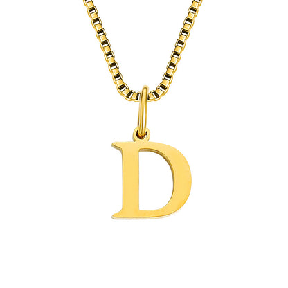 Vintage Style Letter Stainless Steel Plating Pendant Necklace