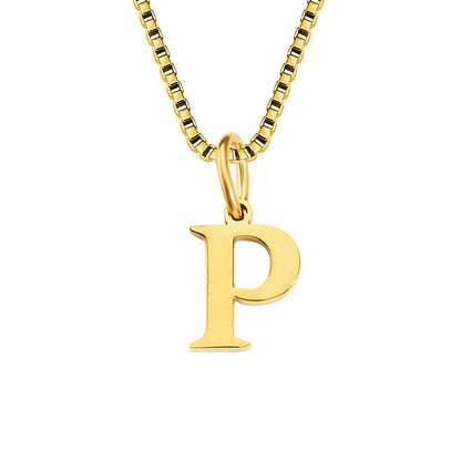 Vintage Style Letter Stainless Steel Plating Pendant Necklace