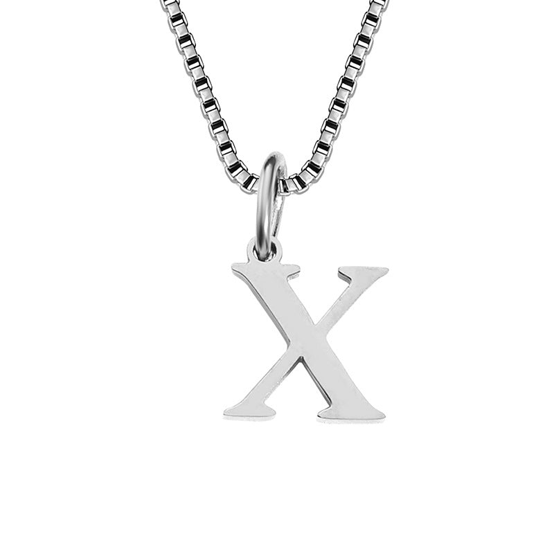 Vintage Style Letter Stainless Steel Plating Pendant Necklace