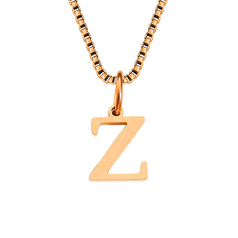 Vintage Style Letter Stainless Steel Plating Pendant Necklace