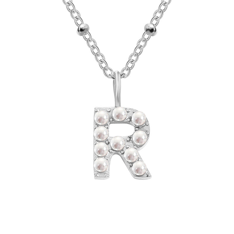 Vintage Style Letter Stainless Steel Plating Pendant Necklace