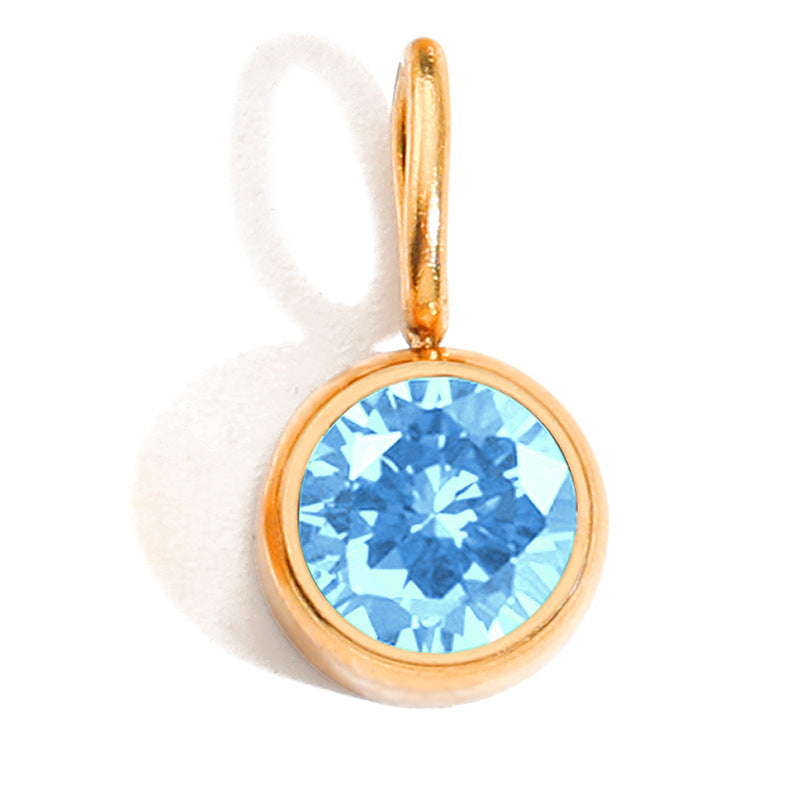 1 Piece Stainless Steel Rhinestones 14K Gold Plated Rose Gold Plated Round Polished Pendant