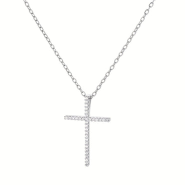 Simple Style Cross Copper Gold Plated Zircon Pendant Necklace In Bulk