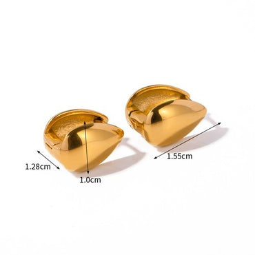 1 Pair Vintage Style Solid Color Plating Stainless Steel 18k Gold Plated Ear Studs