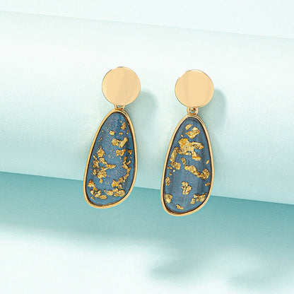 1 Pair Commute Geometric Plating Resin Drop Earrings